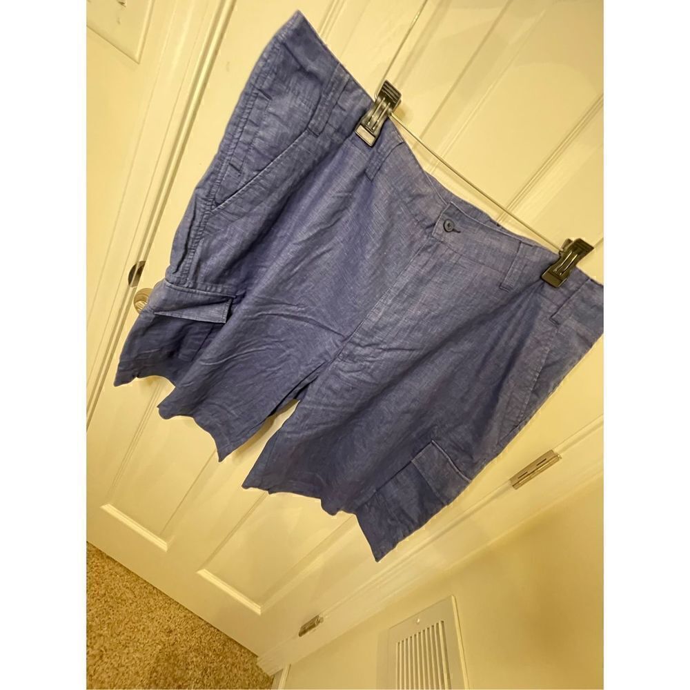 Cubavera men’s blue linen blend shorts size 42
